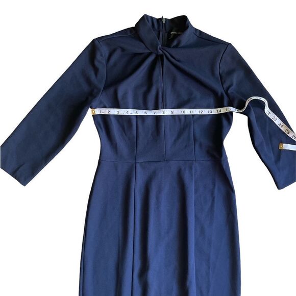 Donna Morgan Three Quarter Sleeve Sheath Dress Navy Blue Size 4, NWOT - Picture 7 of 9
